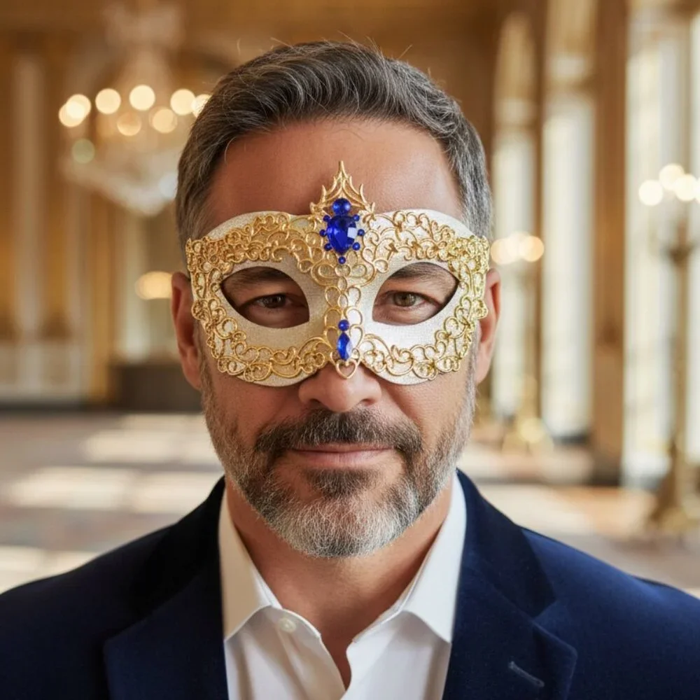 Silver masquerade mask, cosplay mask, Halloween mask, Venetian mask, Prom mask